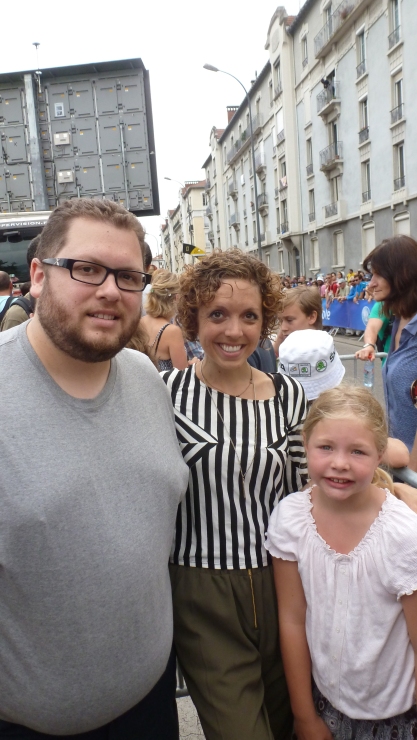 Ben, me, and the darling Camille at the start line July 19, 2014 Grenoble, France