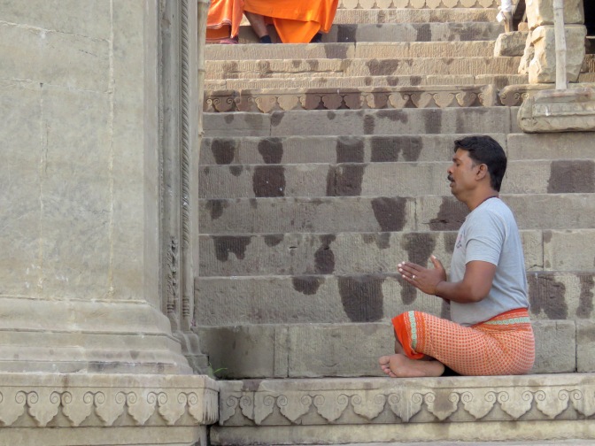 Praying at the River Ganges - Varanasi, India