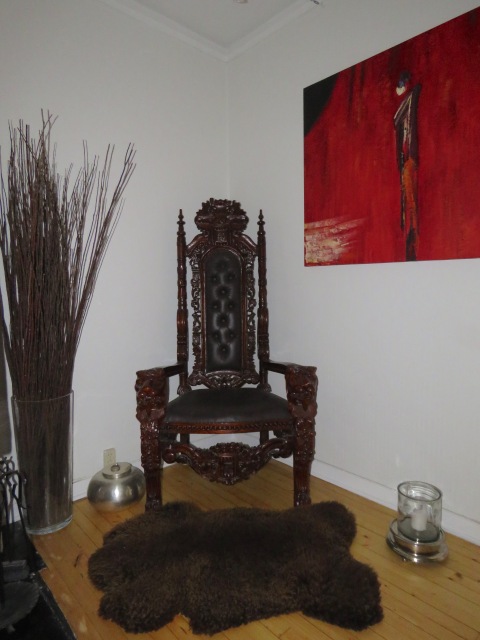 Viking Chair at our Apartment in Oslo Norway. Read the story at www.beautifulfillment.com