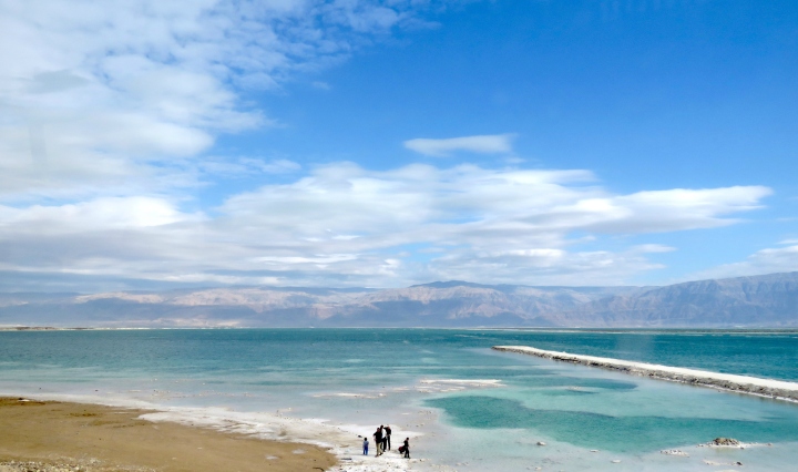 Passing by the Dead Sea and its salty flats near Ein Gedi, Israel - by Anika Mikkelson - Miss Maps - www.MissMaps.com