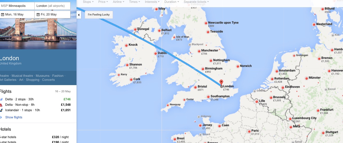 Google Flights Map Feature - Miss Maps - www.MissMaps.com