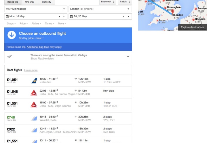MSP to LHR Google Flight Example - Miss Maps - www.MissMaps.com