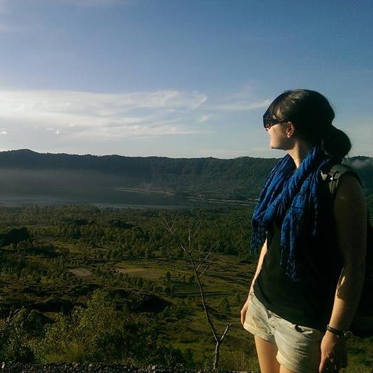 Rachel at Batur Volcano in Bali - Rachel of The Imagination Trail - Miss Maps Featured Female Traveler
