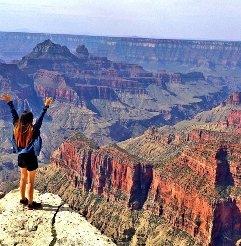 "Standing on the edge of the Grand Canyon in Arizona is something hard to forget!" by Vivian @littlemisshappyfeet - MissMaps.com Featured Female Traveler