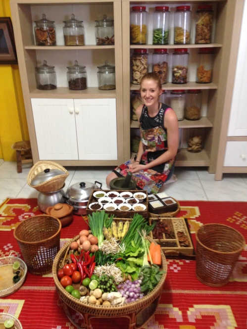 Sally at a local cooking class in Bangkok - MissMaps.com Featured Female Traveler