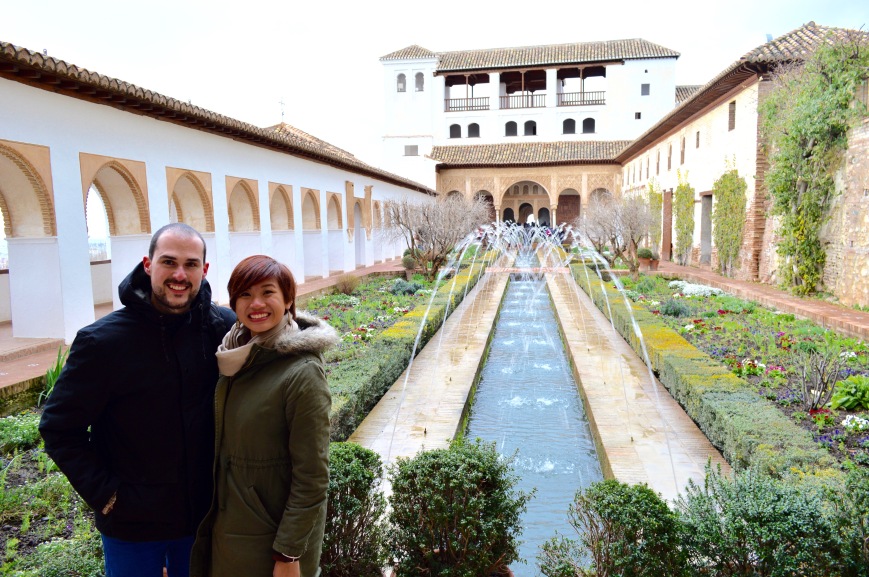 Cassandra and her boyfriend at La Alhambra, Granada, Spain - MissMaps.com Featured Female Traveler