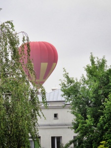 Woke up at 5am to this hot air balloon outside my window - Bialystok Poland - by Anika Mikkelson - Miss Maps - www.MissMaps.com